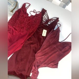 Bundle of 3 Variety of Red-2 Bodysuits & 1 Dress